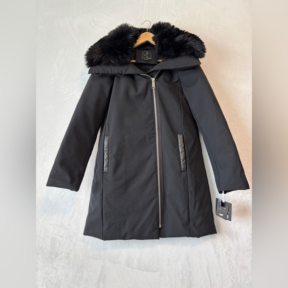 Mercer Collective Saks fifth avenue black Betsy Asymmetric Down Parka small NWT - Picture 1 of 16